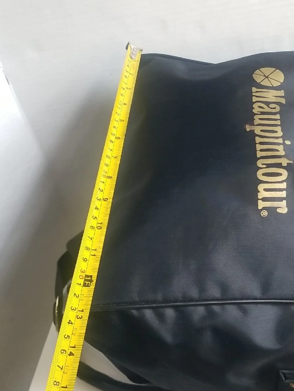 Black Men's Travel Tote Bag with Gold Logo
